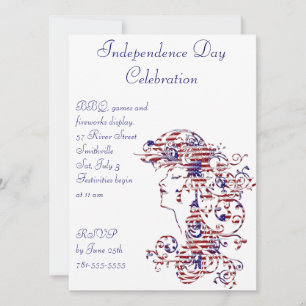 KRW American Beauty 4th of July Invitation