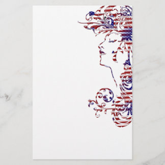 KRW American Beauty Patriotic Profile Stationery