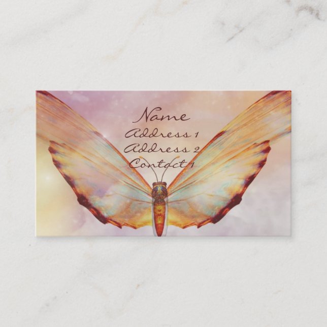 KRW Beautiful Butterfly Pastel Business Card (Front)