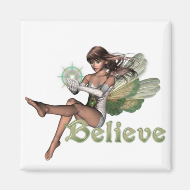 KRW Believe In Faeries Brunette Magnet (Front)