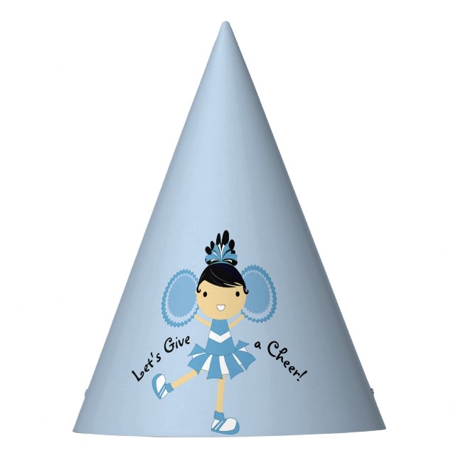 KRW Blue Cheerleader Birthday Party Hat (Front)