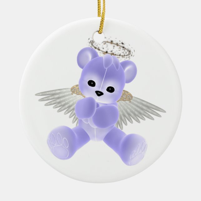 KRW Blue Guardian Angel Bear Ornament (Front)