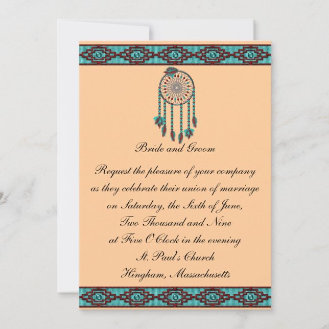 KRW Border Dreamcatcher Custom Wedding Invitation (Front)