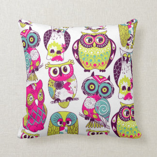 KRW Colourful Owls Decor Pillow
