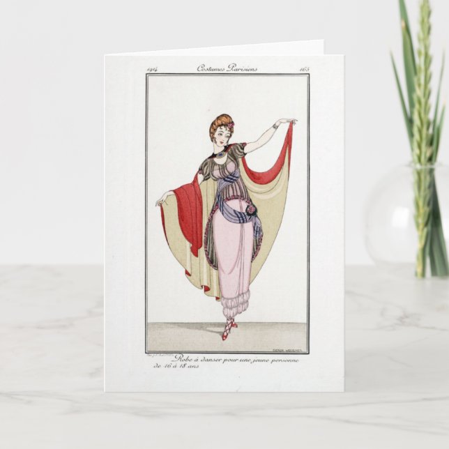 KRW Costumes Parisiens 1914 Blank Note Card (Front)