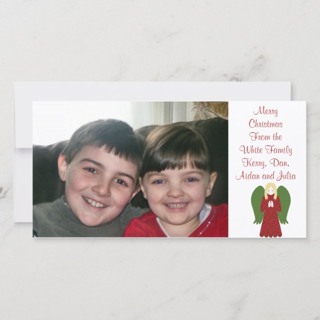KRW Country Christmas Angel Custom Photo Card (Front)