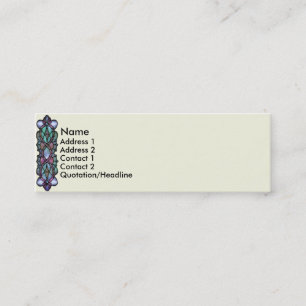KRW Cream Stained Glass Border Mini Business Card
