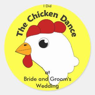 KRW Custom Funny Chicken Dance Wedding Classic Round Sticker