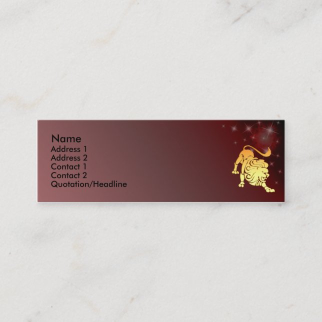 KRW Custom Leo Zodiac Sign Profile Card (Front)
