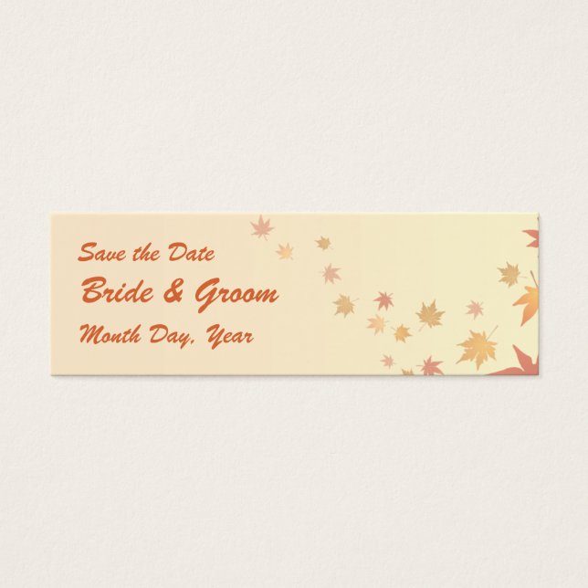KRW Custom Save the Date Fall Leaves Wedding (Front)
