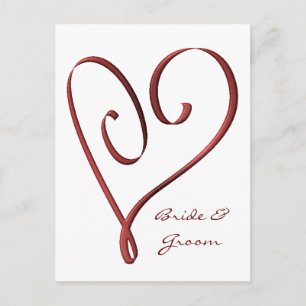 KRW Custom Stylised Red Heart RSVP Card