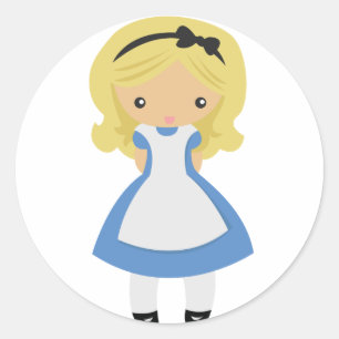 KRW Cute Alice in Wonderland Classic Round Sticker
