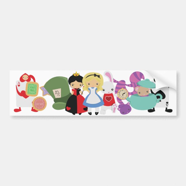 KRW Cute Alice in Wonderland Group Bumper Sticker (Front)