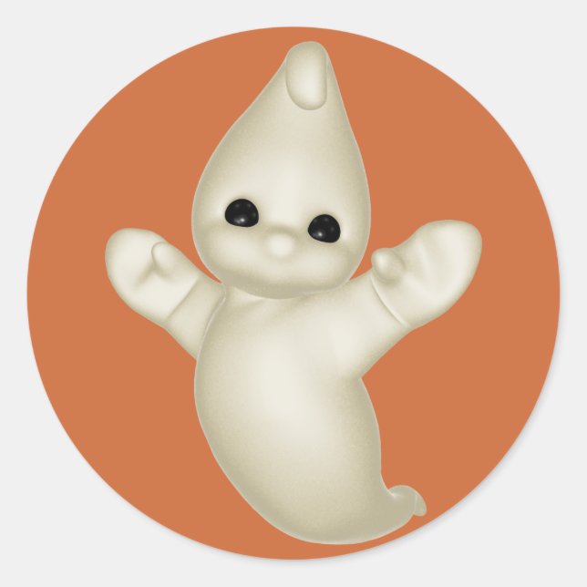 KRW Cute Halloween Ghost Classic Round Sticker (Front)