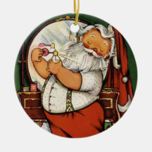 KRW Cute Vintage Santa Claus Holiday Ornament