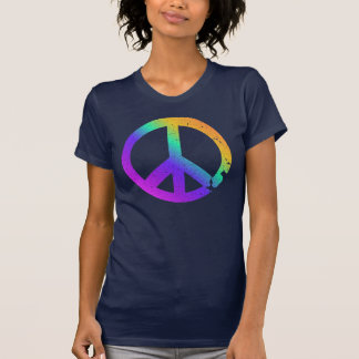 KRW Distressed Rainbow Peace Sign T-Shirt