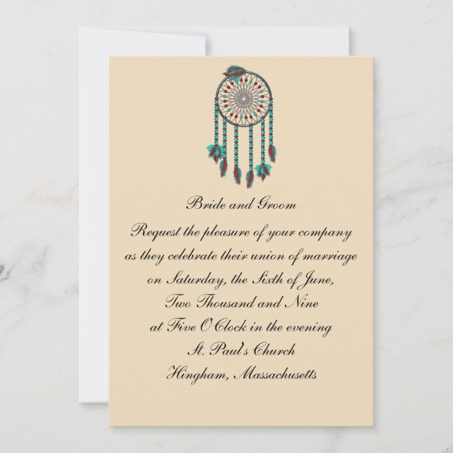 KRW Dreamcatcher Custom Wedding Invitation (Front)