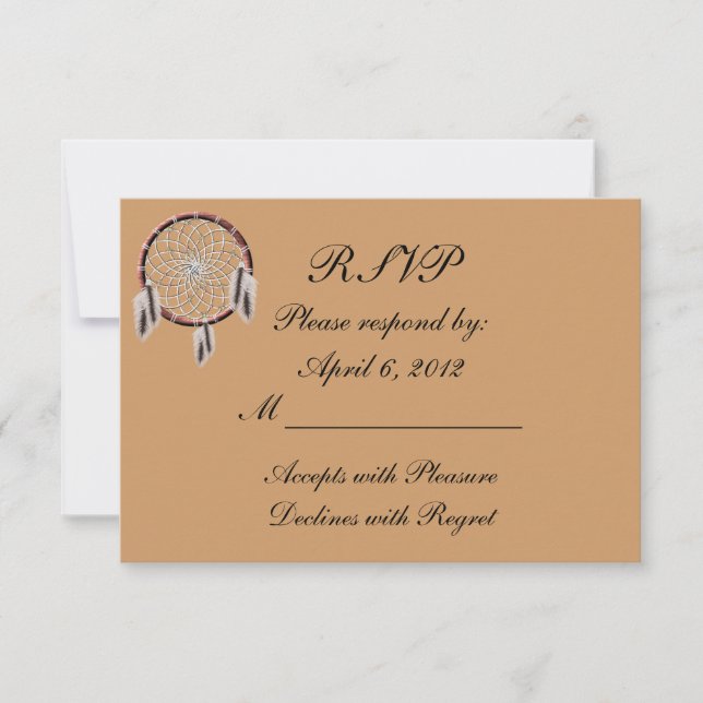 KRW Dreamcatcher Native American Wedding RSVP Card (Front)