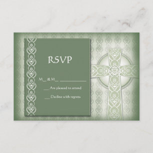 KRW Elegant Celtic Cross Irish RSVP Card