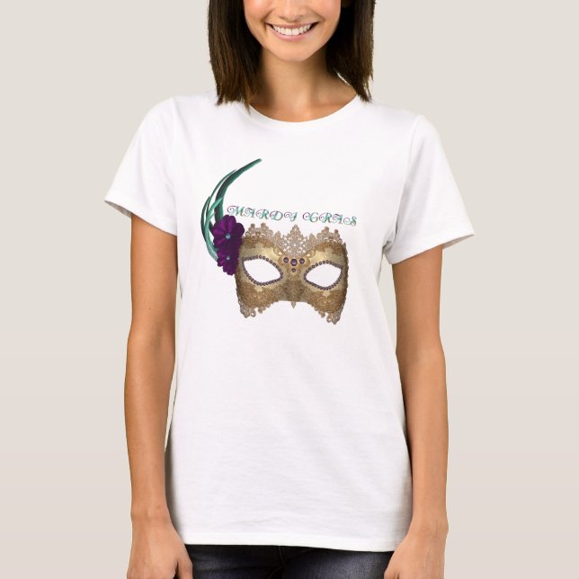 KRW Fancy Mardi Gras Mask T-Shirt (Front)