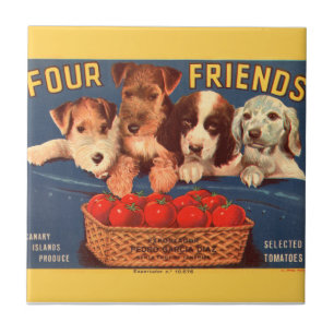KRW Four Friends Vintage Tomato Crate Label Tile