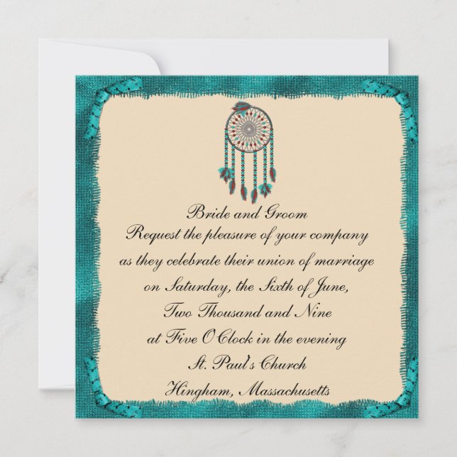 KRW Framed Dreamcatcher Custom Wedding Invitation (Front)