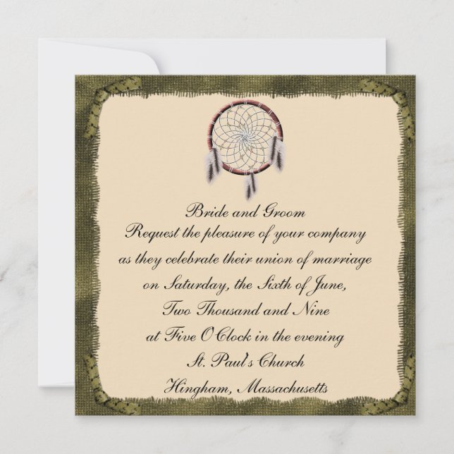 KRW Framed Dreamcatcher Custom Wedding Invitation (Front)