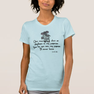 KRW Funny Elephant in Pyjamas Groucho Marx Quote T-Shirt