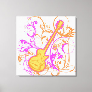 KRW Girls Rock Guitar Grunge Canvas Print