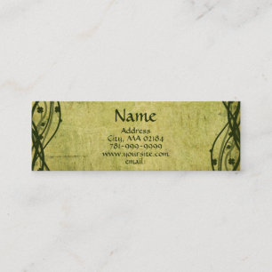 KRW Green Celtic Shamrock Parchment Custom Mini Business Card