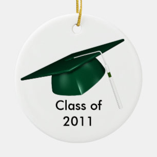 KRW Green Graduation Cap Custom Date Ornament