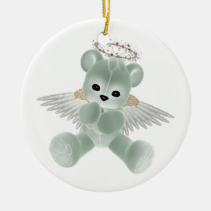 KRW Green Guardian Angel Bear Ornament