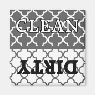 KRW Grey Kitchen Clean and Dirty Dishwasher Magnet