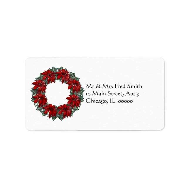 KRW Happy Holidays Wreath Address Label (Front)