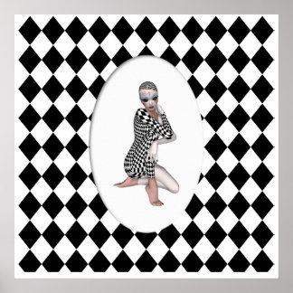 KRW Harlequin Cameo Poster