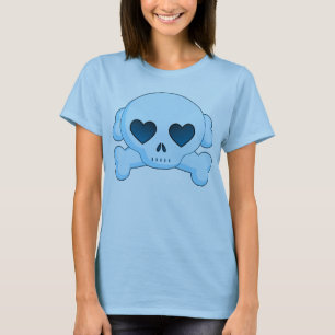 KRW Heart Skull and Crossbones Blue T-Shirt