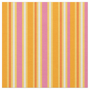 KRW Hot Pink and Orange Stripes Fabric
