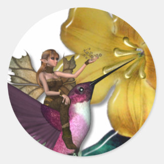 KRW Hummingbird Faery Classic Round Sticker