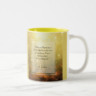 KRW I Believe in Christianity Quote Two-Tone Coffee Mug