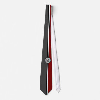 KRW - K - Retro Red Grey Monogrammed Tie