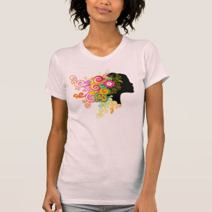 KRW Lady of Flowers Cool Retro Ladies Tee
