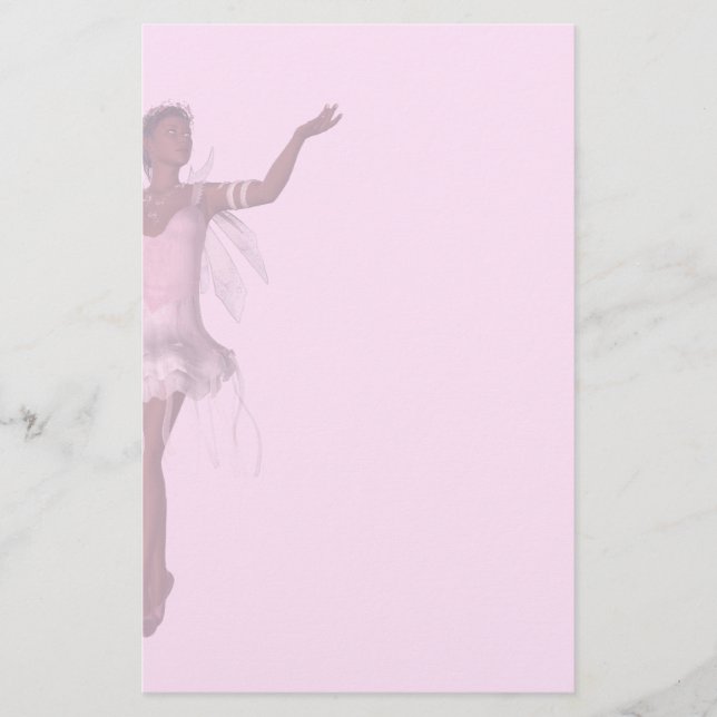 KRW Lana Fairy Fantasy Faded Pink Stationery (Front)