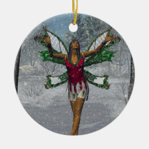 KRW Let It Snow African Fairy Holiday Ornament