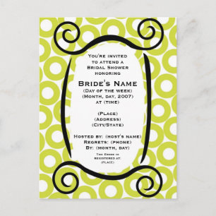 KRW Lime Circle Custom Shower Invitation Postcard