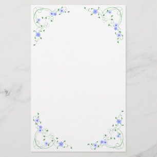 KRW Lovely Blue Floral Stationery