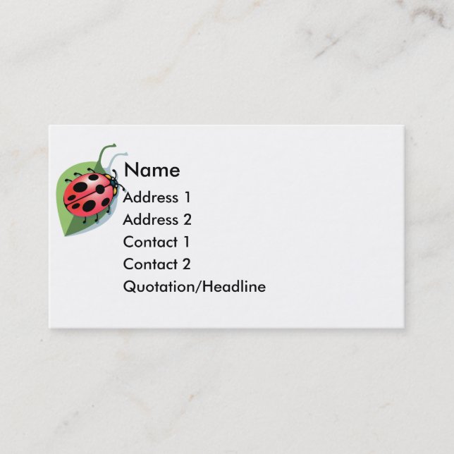 KRW Lucky Ladybug Business Card (Front)