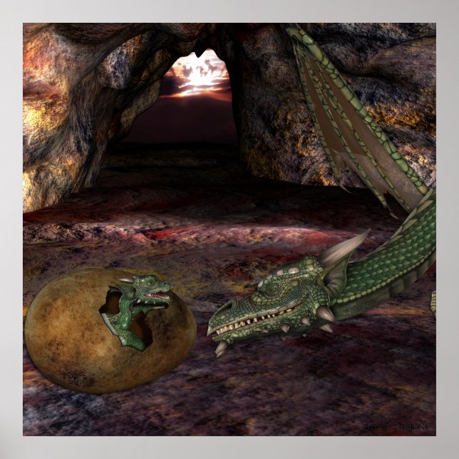 KRW Mother and Child Dragon Fantasy Poster (Front)