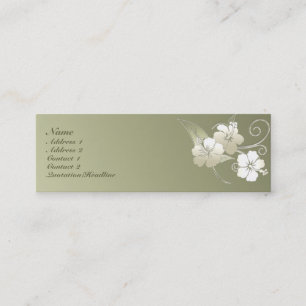 KRW Olive Green Elegant Floral Profile Card