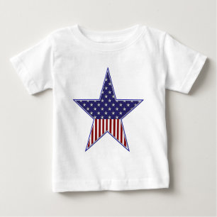 KRW Patriotic USA Flag Star Baby T-Shirt