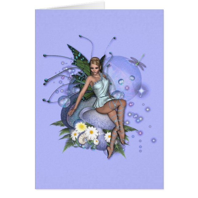 KRW Picking Daisies Faery Blank Card (Front)
